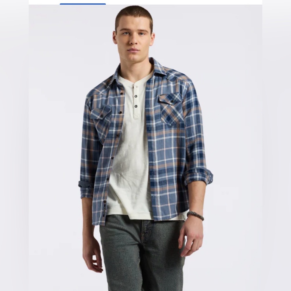 NWT  Buffalo David Bitton ,Long Sleeve Button-up Casual Shirt Men's Size Large ,